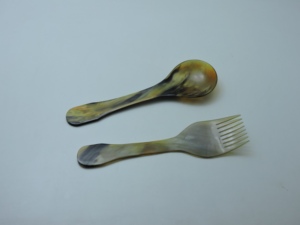 Meilleure qualité personnalisé corne naturelle salade serveur ensemble décor de table ustensiles de cuisine utilisés à la main fabricant de l'Inde - Product Image 5