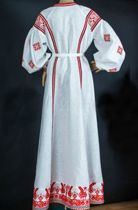 Bordado de moda hasta el suelo de manga larga de Ucrania Maxi para las mujeres de verano ropa de algodón - Product Image 2