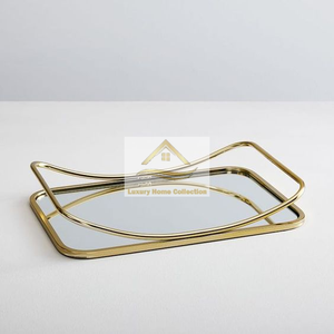 Hammered Stainless Steel Food Serving <b>Tray</b> and Platters Exclusive Quality Metal <b>Mirror</b> Polished Fancy Decorative <b>Tray</b> for Sale - Product Image 3