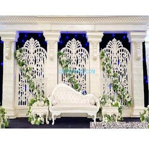 Contemporary Christian <b>Wedding</b> Stage Decoration Designer White <b>Wedding</b> <b>Frame</b> for Stage Classy Look White Modern Stage Atlanta - Product Image 1