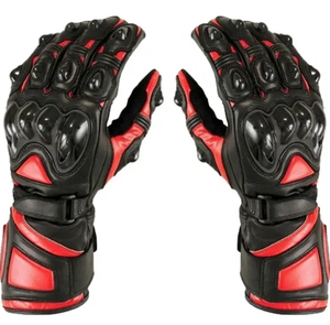 Alta protección Hard Knuckle Moto Racing Guantes largos de cuero Guantes de moto - Product Image 1