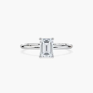 1.00 CT Emerald Cut Lab Grown Diamond Hidden Halo Engagement <b>Ring</b> IGI Certified 14K Solid Gold Solitaire Bridal <b>Ring</b> for Women - Product Image 1