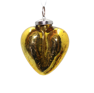 Adornos de corazón colgantes de Navidad de hierro y vidrio púrpura antiguos decorativos hechos a mano para colgar a granel - Product Image 2