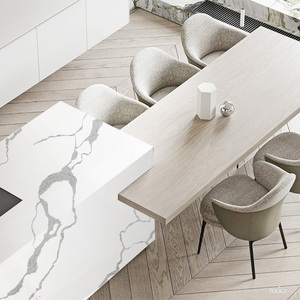 Tùy chỉnh Hiện Đại Trắng calacatta thạch anh đá nhân tạo slab sử dụng trong nhà bếp Countertop tường bảng Vanity đầu - Product Image 1