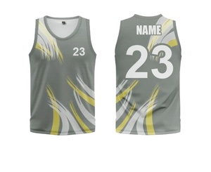 Maillot de basketball en jersey brodé de haute qualité, respirant et anti-humidité, avec impression par transfert thermique, vente en gros - Product Image 2