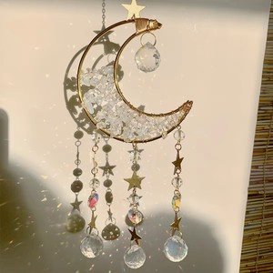 En gros Attrape-<span class=keywords><strong>soleil</strong></span> en cristal naturel <span class=keywords><strong>de</strong></span> haute qualité, Carillon éolien en améthyste <span class=keywords><strong>lune</strong></span>, Décoration du Nouvel An, Modèle thème pierre - Product Image 3