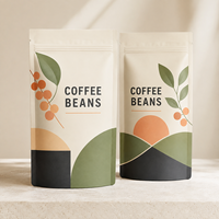 Sachet Doypack Personnalisé Imprimé Anti-humidité et Anti-odeur pour Grains de Café Spécialisés et Aliments pour Animaux avec Fermeture Éclair Qualité Alimentaire