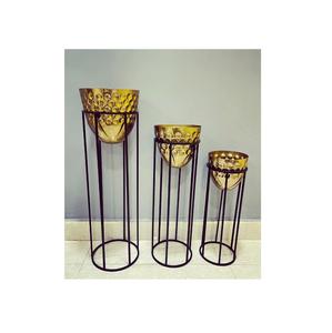 Balcón Decoración del hogar Maceta de metal con cesta dorada Maceta de metal dorado para decoración de mesa IMPEX - Product Image 4