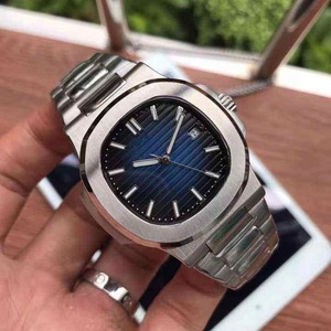 Montre analogique de luxe pour homme en acier inoxydable 40 mm, étanche, multifonction, affichage des phases lunaires, automatique, classique - Product Image 1