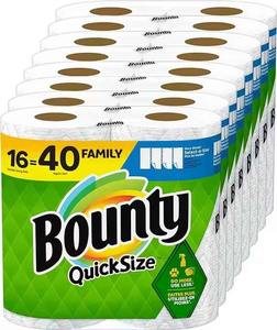 Bounty Quick Size <b>Paper</b> <b>Towels</b>, White, 8 Family <b>Rolls</b> = 20 Regular <b>Rolls</b> - Product Image 4