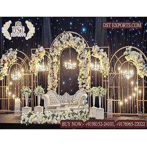 Elegant Modern Golden Metal <b>Arch</b> Stand for Wedding Stage and Backdrop Decoration Portable Event Panel - Product Image 1