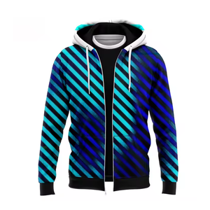 Sudaderas con capucha personalizadas de alta calidad para hombres Impresión por sublimación completa Ropa de fitness con cremallera OEM Tarifa al por mayor Sudadera con capucha asequible para hombres - Product Image 3