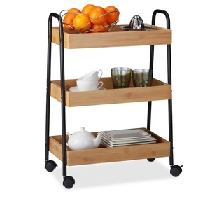 Chariot décoratif fait à la main avec des roues Eco Friendly Food Coffee or Breakfast Supplies Metal Trolley I - Product Image 1