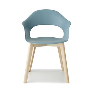 Dining Armchair with Polymer Shell and Beech Wood Legs Bleached or Black Stained for Restaurant Cafe Hotel Made in Italy - Product Image 4