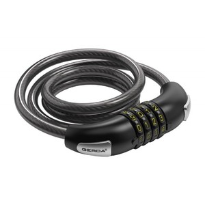 Câble de sécurité pour vélo combiné KOMBO FLEX 1000/10C avec poignée, noir - Product Image 1
