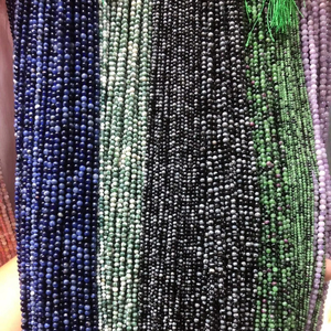 Cuentas de piedra para hacer joyas hechas a mano, 2mm, 3mm, 4mm, 5mm, todas las piedras preciosas naturales, tamaño personalizable para pulseras, collares, todas las joyas - Product Image 1