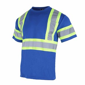 Lightweight Breathable Waterproof Hi-Vis Reflective ANSI Class 2 Safety T-Shirt Custom Logo Workwear for Road Traffic Workers - Product Image 4