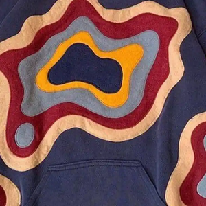 Sudadera con capucha cortada y sembrada barata más vendida en blanco algodón pesado 400gsm 500gsm Streetwear Sudadera con capucha Patchwork - Product Image 5