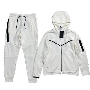 Fleech ชุดกีฬาลำลองสำหรับทุกเพศ, ชุดวิ่งออกกำลังกายผ้าฝ้ายสองชิ้นระบายอากาศได้ดีเป็นมิตรกับสิ่งแวดล้อม100% โลโก้ที่กำหนดเอง - Product Image 1