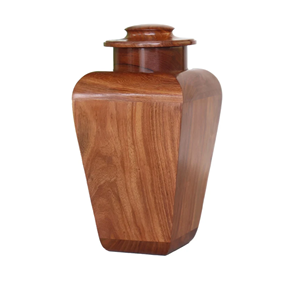 Urne de cercueil en bois faite à la main avec couvercle fileté Urne funéraire de crémation en gros commémorative personnalisée du Vietnam - Product Image 1