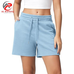 Shorts Deportivos de Mujer con Cintura Alta Elástica, Transpirables, de Felpa, con Cordón Ajustable, Ajustados, de Spandex/Poliéster - Product Image 5