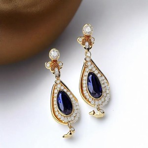 Boucles d'oreilles en gros Bijoux en argent sterling 925 Boucles d'oreilles pour femmes Grandes boucles d'oreilles en pierres précieuses pour femmes - Product Image 2