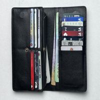 Dompet Panjang Kulit Asli Motif Kulit Buaya dengan Kantong Ponsel Tahan Air 7 Inci untuk Pria
