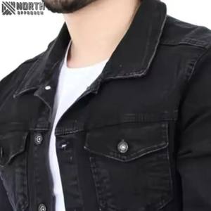 2025 Men Denim Jacket <b>Covered</b> <b>Button</b> Closure Front Stylish Regular Sleeve Design Customizable High Quality Casual Comfort Jacket - Product Image 6