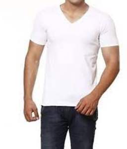 T-shirt en coton à col en V avec logo personnalisé imprimé à manches courtes T-shirt en coton décontracté pour hommes à T-shirt en coton respirant et durable - Product Image 3