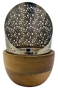 Brûleur d'encens décoratif en métal, porte-bakhoor avec base en bois, style arabe moderne pour la maison du Moyen-Orient et décoration islamique, cadeau - Product Image 2