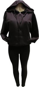 Opulent Multicolore Strass Croix Ailes d'Ange Unisexe Adulte Noir Zipper Hoodie à capuche dispose d'un design luxueux col zippé - Product Image 4