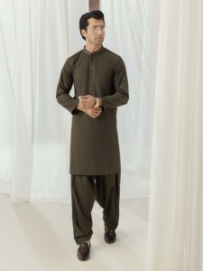 Shalwar Kameez pakistanais pour hommes, tenue traditionnelle musulmane d'Asie du Sud, pour les occasions décontractées, coupe classique, fait main - Product Image 2