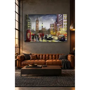 ภาพพิมพ์บนผืนผ้าใบ ฟิดา บิ๊กเบน บนถนนลอนดอนที่ฝนตก - Product Image 2