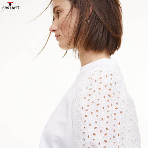 Nouveau modèle T-shirt uni à manches courtes pour femmes imprimé T-shirt slim fit ras du cou pour femmes - Product Image 5