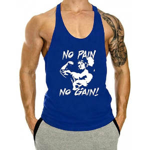 เสื้อกล้ามสำหรับยิมของผู้ชายผ้าโพลีเอสเตอร์/ ผ้าฝ้ายแห้งเร็วระบายอากาศได้แบบหลวมขนาดพลัสไซส์ออกแบบได้ตามต้องการสำหรับใส่เล่นกีฬา - Product Image 1