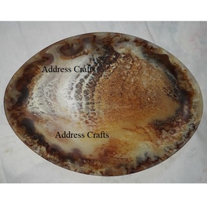 Plats en résine de forme incurvée à prix abordable Plats personnalisés Assiettes de table Décor de table Plateaux de service en résine Ensemble de vaisselle tendance - Product Image 4