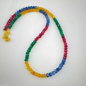 Multi Faceted Rondelle Polished Loose Gemstone <b>Beads</b> (Blue/Green/<b>Red</b>/Yellow) CN Bracelet Making HAYAAT GEMS HG-510 Third Party - Product Image 3