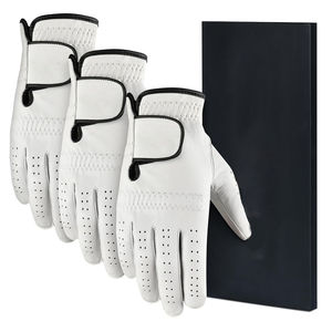 Gants de golf taille personnalisée vente en gros de gants en cuir de mouton noir et blanc pour hommes et femmes en cuir véritable - Product Image 1