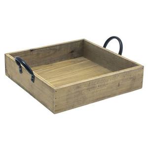 Petit déjeuner en bois de différentes tailles pour fruits secs plateau rectangulaire grand plateau de service alimentaire en bois brun avec poignées - Product Image 3