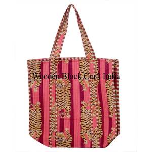 Sacs à bandoulière en coton en gros, sacs fourre-tout en coton écologiques imprimés d'animaux, sacs en coton avec fermeture éclair pour tous les sacs fourre-tout pour un usage quotidien - Product Image 6