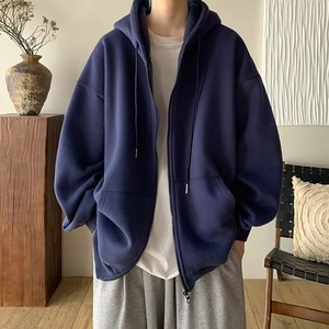 Sweat-shirt à capuche pour homme d'hiver, couleur unie, décontracté, polaire, polyester/coton, coupe régulière, logo personnalisé, sweat-shirt MS-HD-1113 - Product Image 2