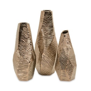 Modern Antique Gold Plated Finishing Metal Flower Vases Handmade Decorative Aluminium Flower Vase Party Decoration - Product Image 3