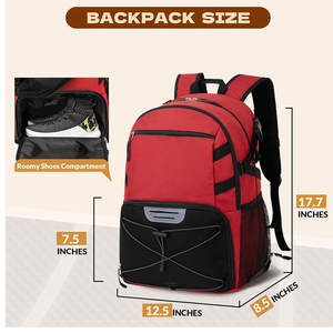 Sacs à dos de basket-ball de conception personnalisée de haute qualité meilleur prix avec fermeture à glissière et motif de caractère - Product Image 2