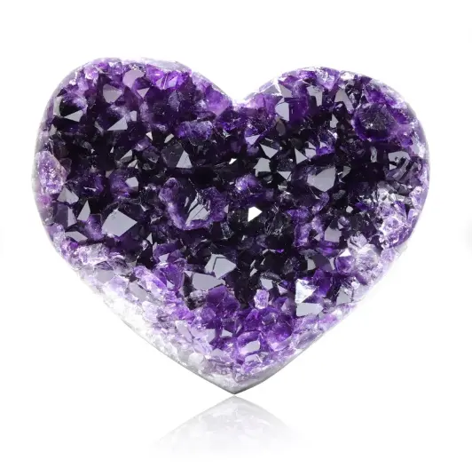 Wholesale best price natural druzy uruguay raws amethyst crystal geode stone heart cluster High Quality