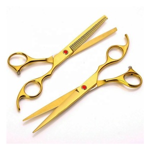 Ensemble de ciseaux de barbier professionnels en acier inoxydable avec manche en céramique pour gaucher, pour la coupe de cheveux, salon de beauté et usage domestique - Product Image 4