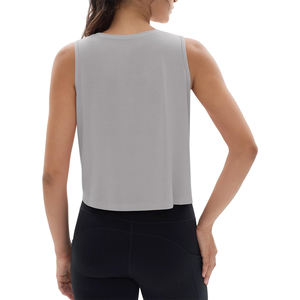 Tops ligeros personalizables de Yoga para mujer, ropa de entrenamiento elástica transpirable, Etiqueta Privada para ropa de gimnasio de verano, OEM Fitness - Product Image 4