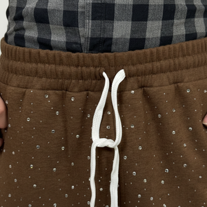 100% Cotton Fleece <b>Sweat</b> <b>Shorts</b> <b>Men</b> Fashion <b>Sweat</b> <b>Shorts</b> With Elastic Waist Custom Man Casual Rhinestone Fleece <b>Men</b> <b>Shorts</b> - Product Image 6