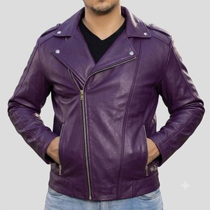Blouson de moto en cuir double face pour homme SAJZA, imperméable, respirant, séchage rapide, coupe-vent, doublure polaire, col montant - Product Image 4