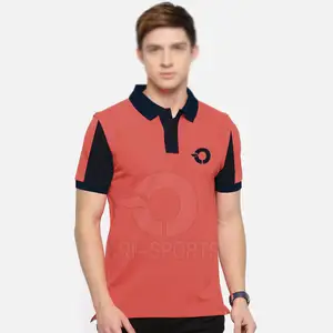 Cotton Two Tone Color Combination Polo Collar Men T-shirts Custom Size Golf Clothing Classic Collar Men Polo T Shirt