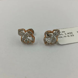 Pendientes elegantes de diamantes de oro de 14 quilates certificados por IGI, joyería de alta calidad - Product Image 1